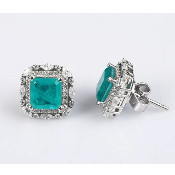 Vintage Jewelry - Sultan Paraiba Tourmaline Sterling Silver Earrings Vintage Jewelry - Sultan Paraiba Tourmaline Sterling Silver Earrings